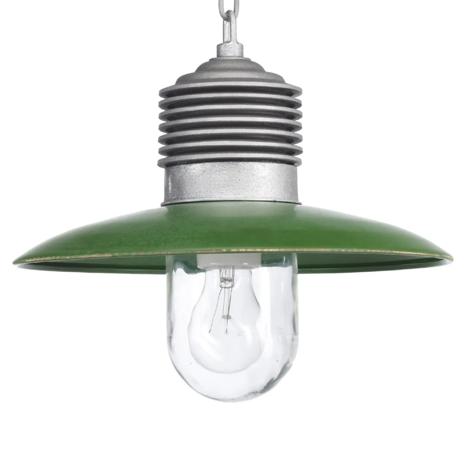 Lámpara colgante exterior clásica Ampere aluminio/verde