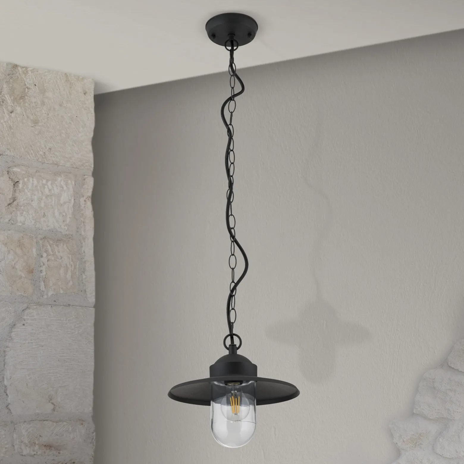 Lámpara colgante exterior Edward, antracita, Ø 27,5 cm, aluminio