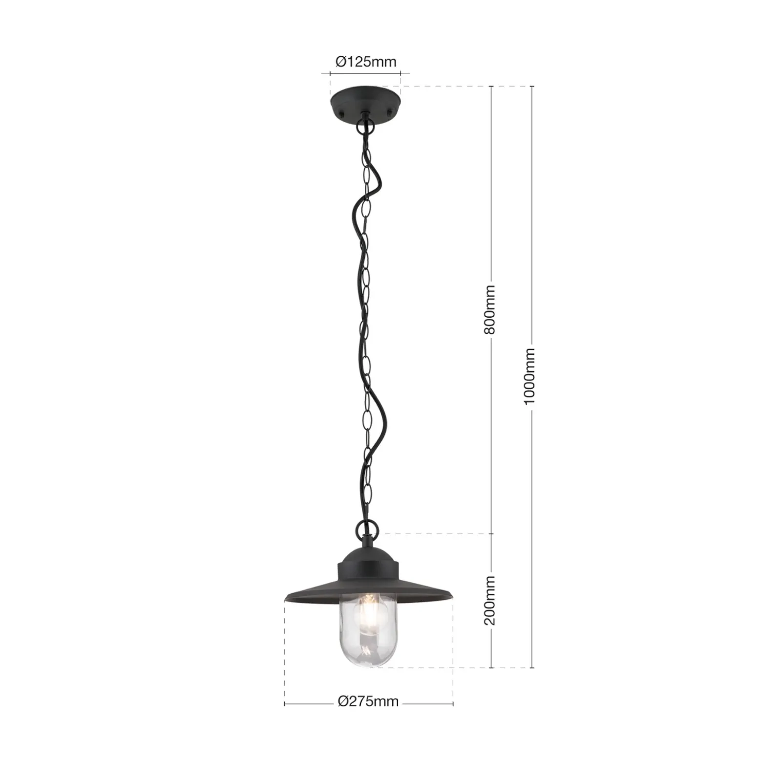 Lámpara colgante exterior Edward, antracita, Ø 27,5 cm, aluminio