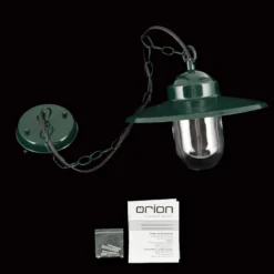Lámpara colgante exterior Edward, verde, Ø 27,5 cm, aluminio/vidrio