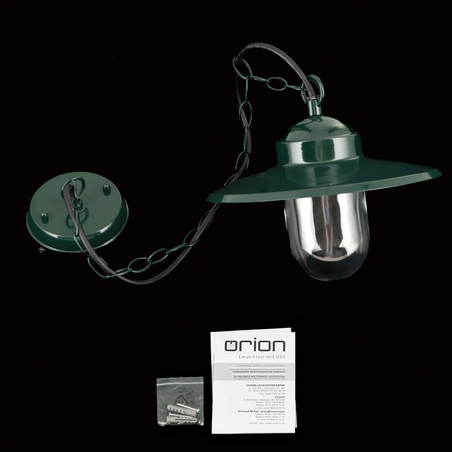 Lámpara colgante exterior Edward, verde, Ø 27,5 cm, aluminio/vidrio