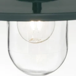 Lámpara colgante exterior Edward, verde, Ø 27,5 cm, aluminio/vidrio