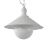 Lámpara colgante exterior Enduro, blanco, acero, cristal, IP44, E27