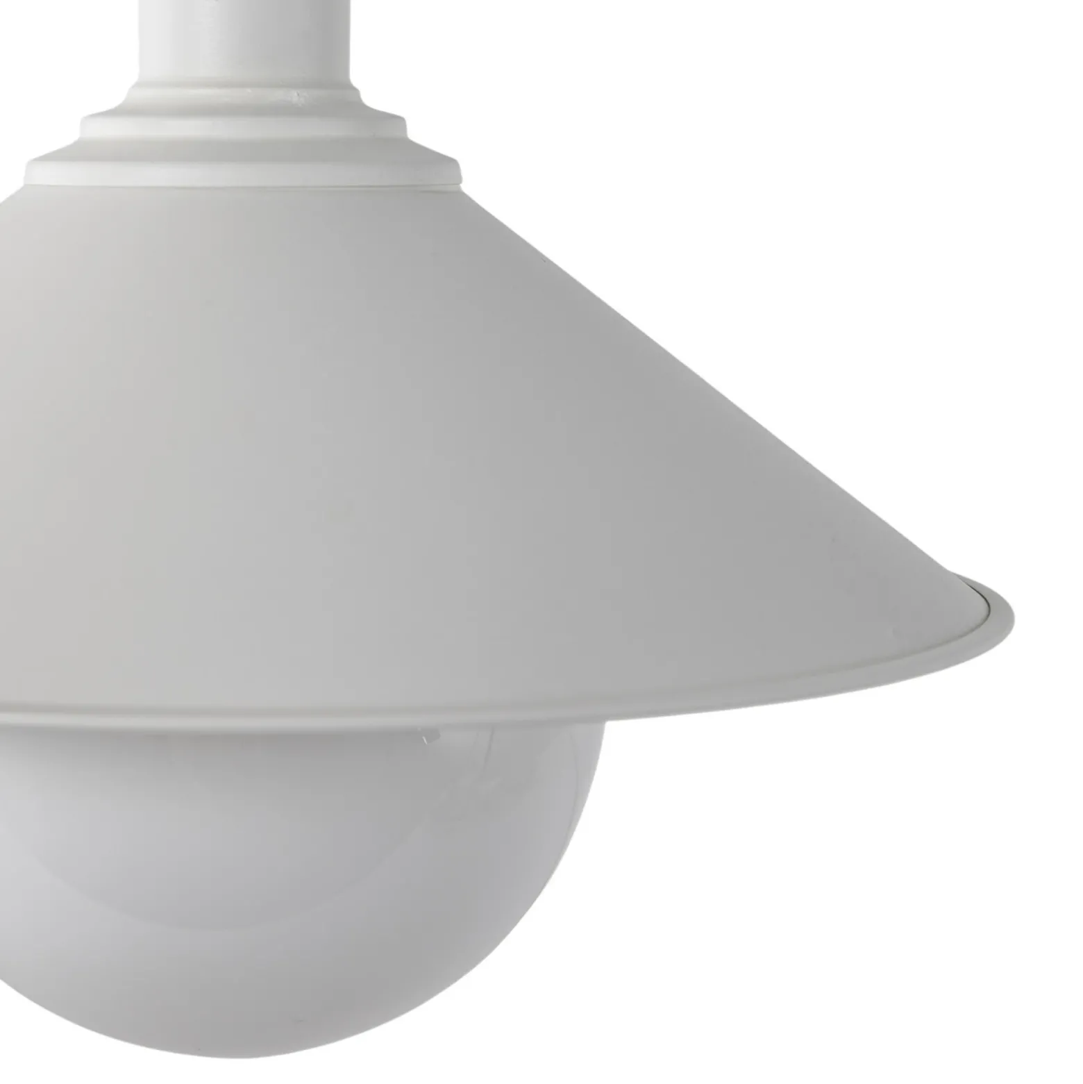 Lámpara colgante exterior Enduro, blanco, acero, cristal, IP44, E27