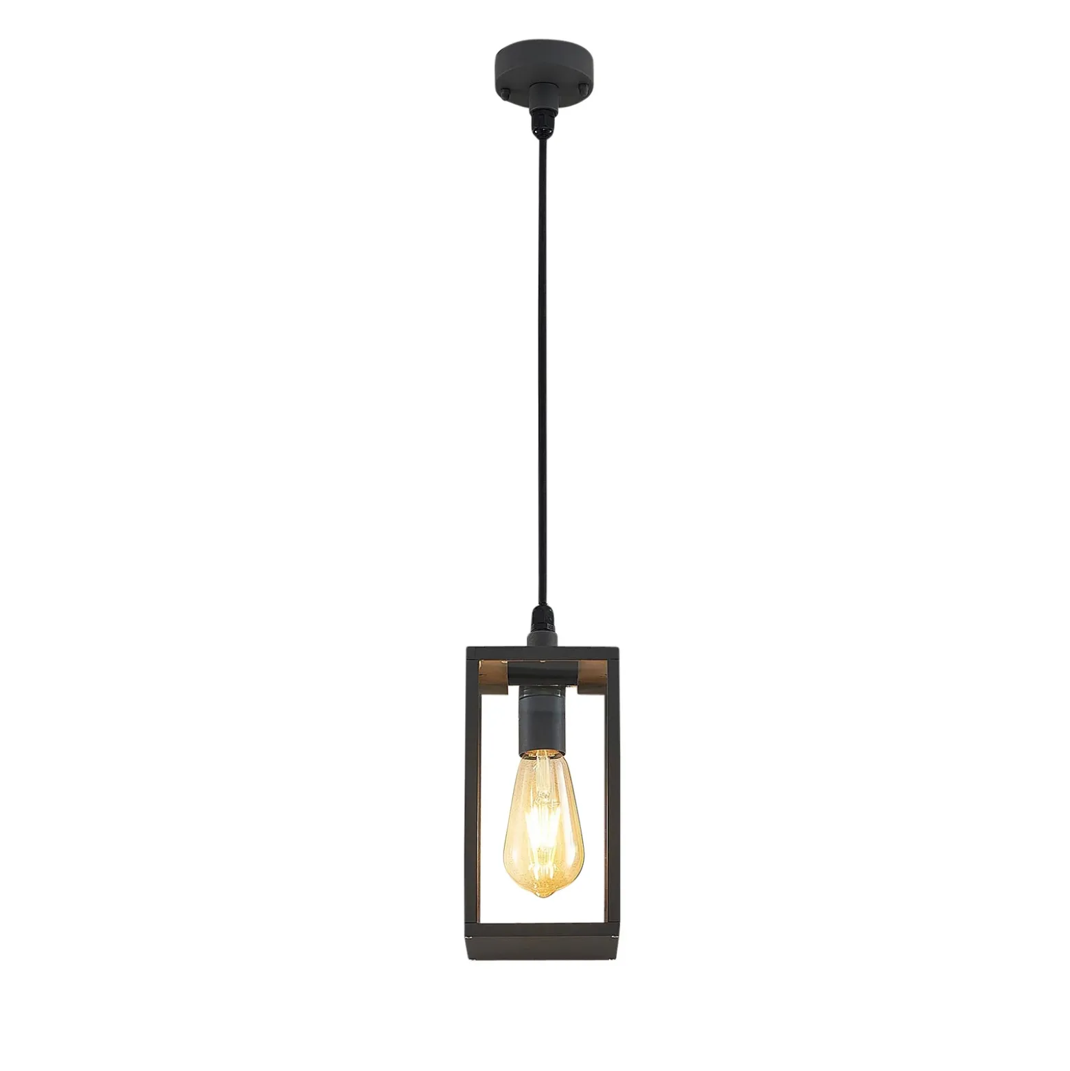 Lámpara colgante exterior Filimon de Lindby, antracita, 22 cm, IP44, E27