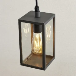 Lámpara colgante exterior Filimon de Lindby, antracita, 22 cm, IP44, E27