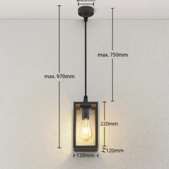 Lámpara colgante exterior Filimon de Lindby, antracita, 22 cm, IP44, E27