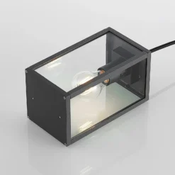 Lámpara colgante exterior Filimon de Lindby, antracita, 22 cm, IP44, E27
