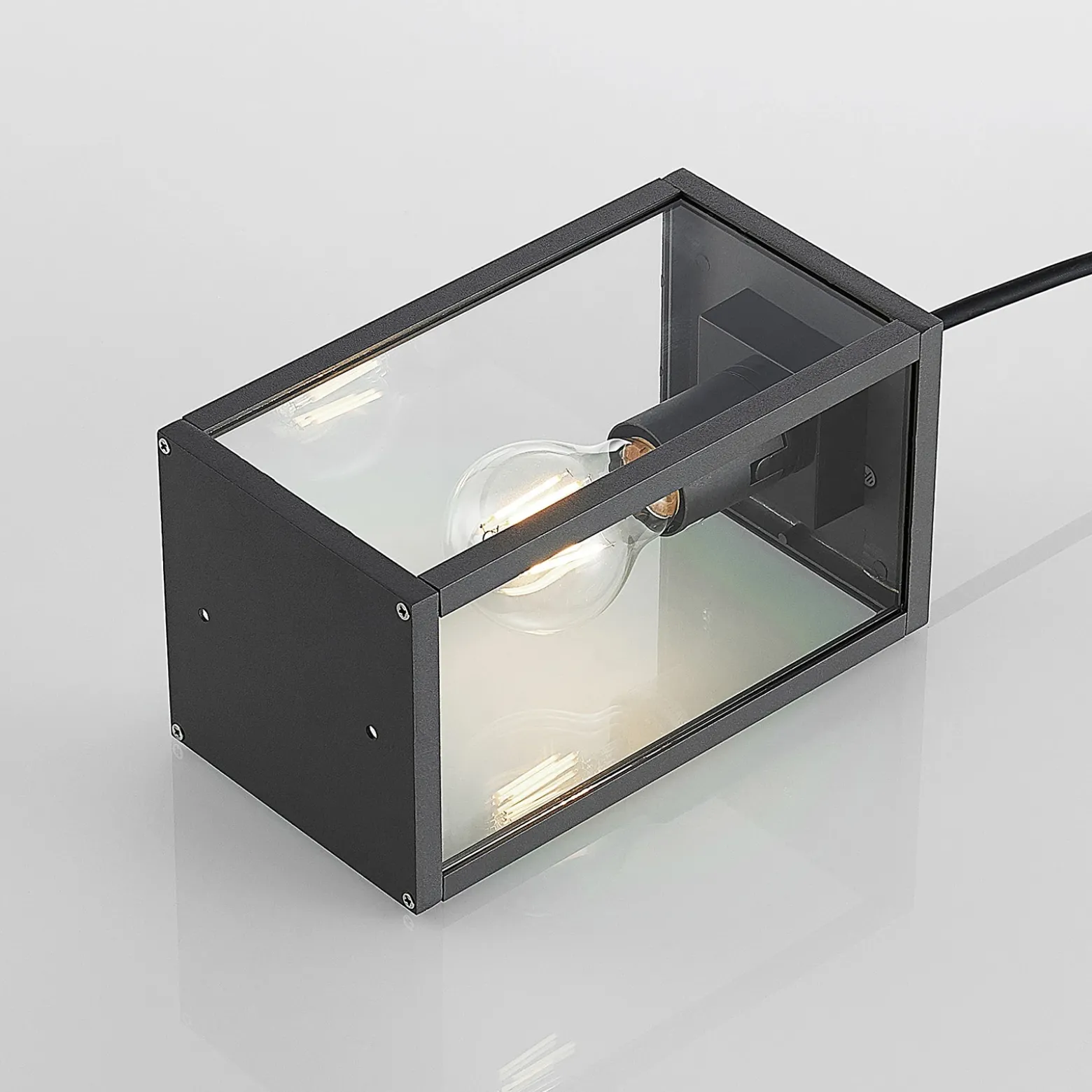 Lámpara colgante exterior Filimon de Lindby, antracita, 22 cm, IP44, E27