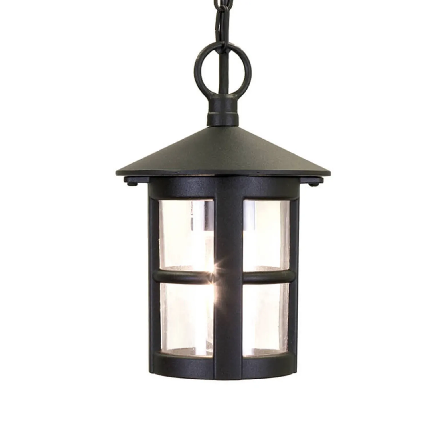 Lámpara colgante exterior Hereford, negro/transparente, IP43