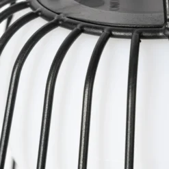 Lámpara colgante exterior LED recargable Lindby Levino, negra, de metal