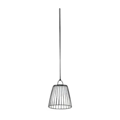 Lámpara colgante exterior LED recargable Lindby Levino, negra, de metal