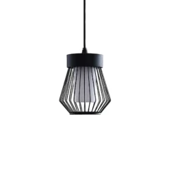 Lámpara colgante exterior Lindby Vajana, Ø 19 cm, negro, aluminio