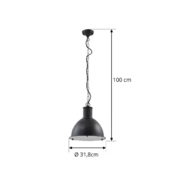 Lámpara colgante exterior Lindby Luciane, negra, aluminio, Ø 31,8 cm