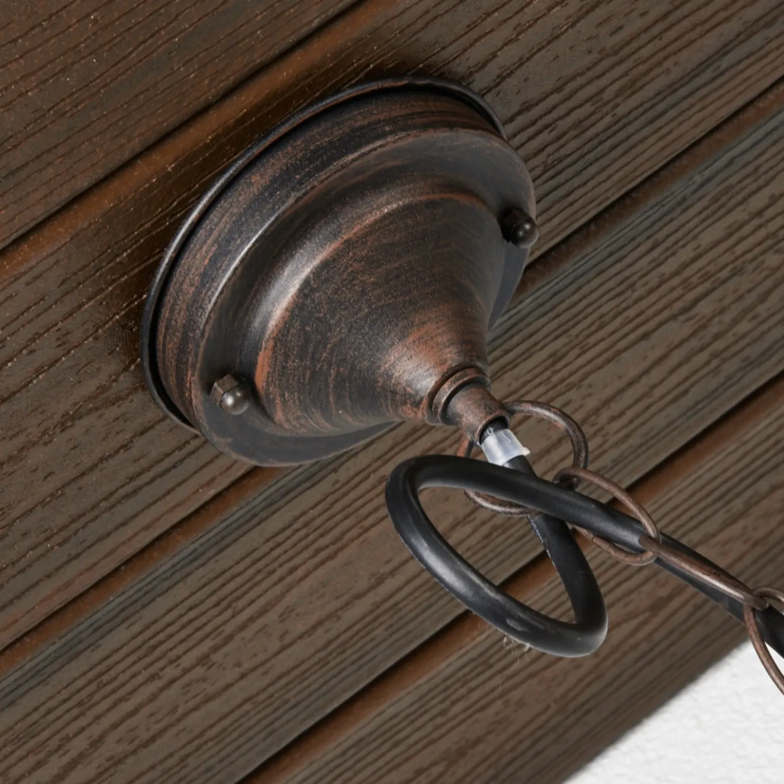Lámpara colgante exterior Lindby Eddie, óxido, metal, IP44, E27