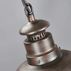 Lámpara colgante exterior Lindby Eddie, óxido, metal, IP44, E27