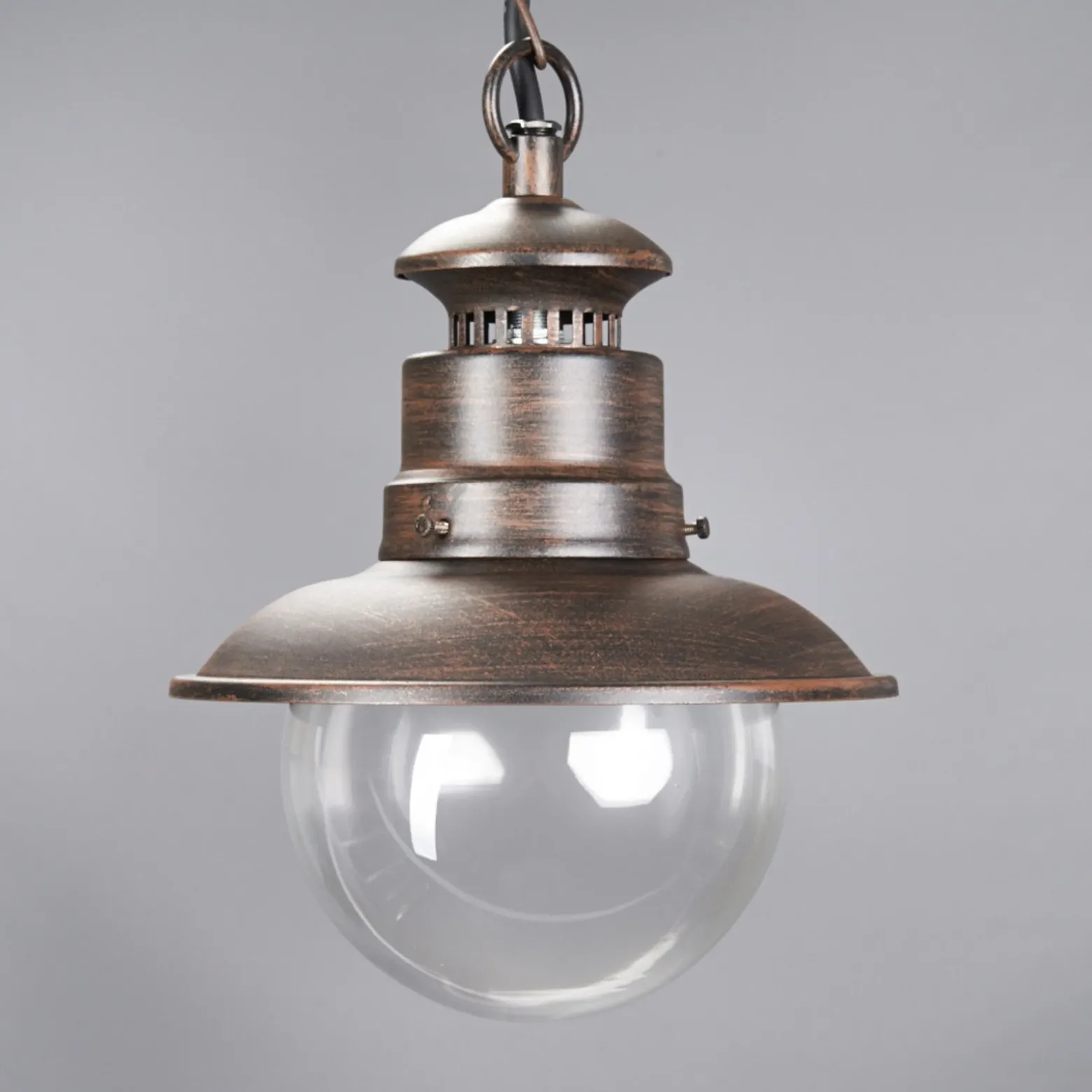 Lámpara colgante exterior Lindby Eddie, óxido, metal, IP44, E27