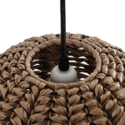 Lámpara colgante exterior Lindby Taryn, marrón, plástico, IP44 35 cm
