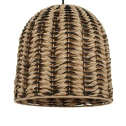 Lámpara colgante exterior Lindby Taryn, marrón, plástico, IP44 35 cm