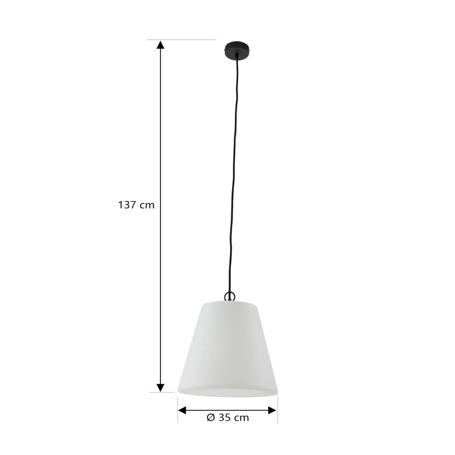 Lámpara colgante exterior Lindby Alaida, blanca, plástico, E27, IP65
