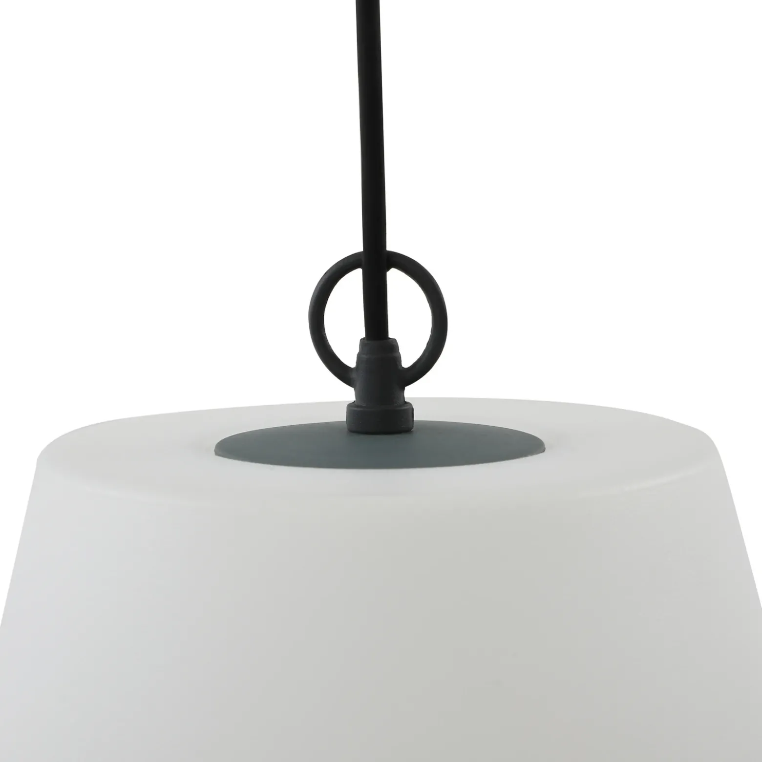 Lámpara colgante exterior Lindby Alaida, blanca, plástico, E27, IP65