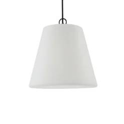Lámpara colgante exterior Lindby Alaida, blanca, plástico, E27, IP65