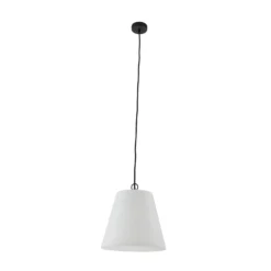 Lámpara colgante exterior Lindby Alaida, blanca, plástico, E27, IP65