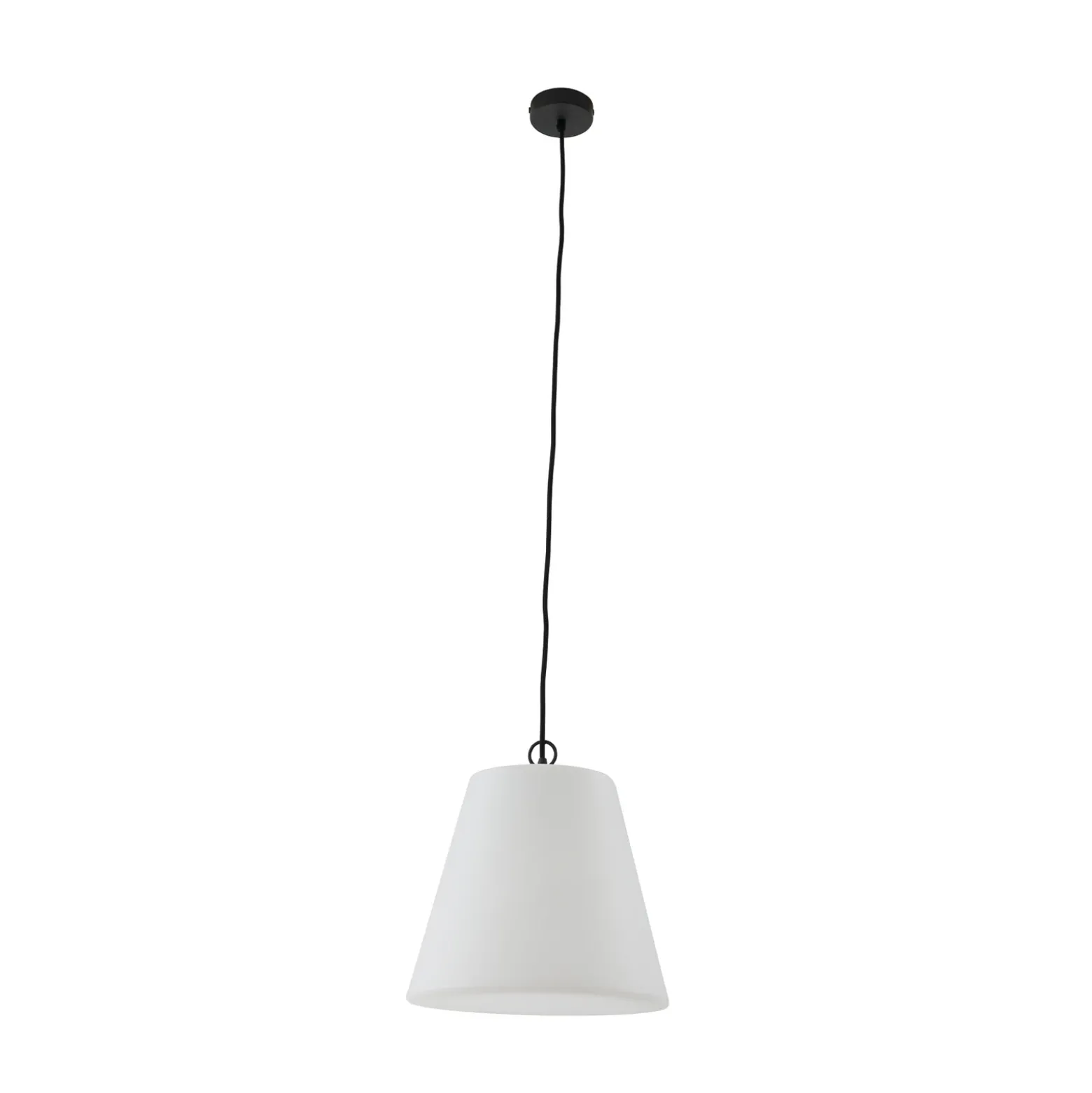 Lámpara colgante exterior Lindby Alaida, blanca, plástico, E27, IP65