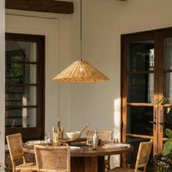 Lámpara colgante exterior Lucande Taniola, 1 luz, cónica, Ø 60 cm