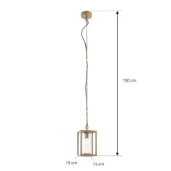 Lámpara colgante exterior Lucande Ferda, marrón, IP44, cristal, E27