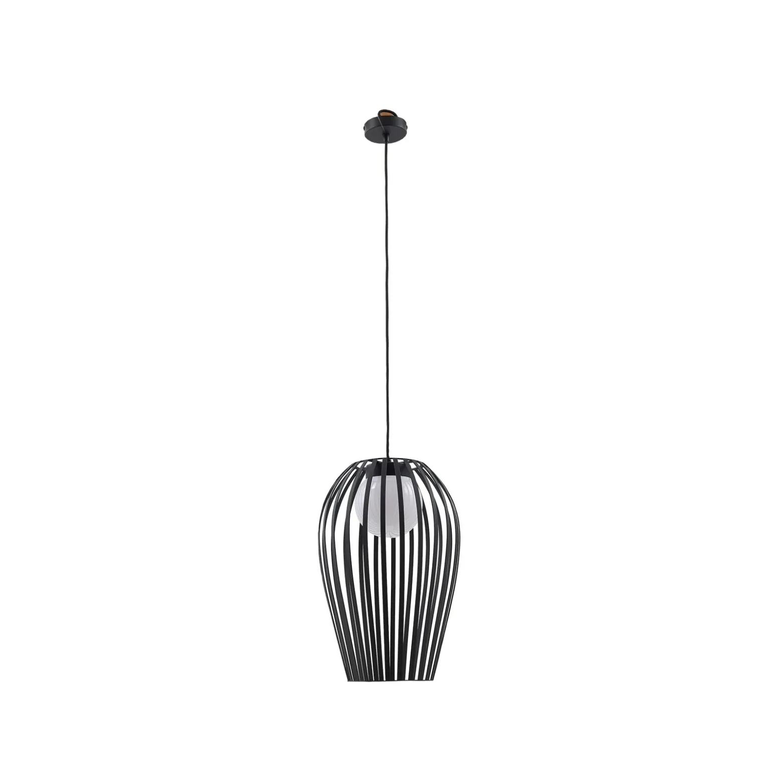Lámpara colgante exterior Lucande Marrin, negra, metal, Ø 31 cm