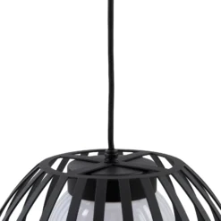 Lámpara colgante exterior Lucande Marrin, negra, metal, Ø 31 cm