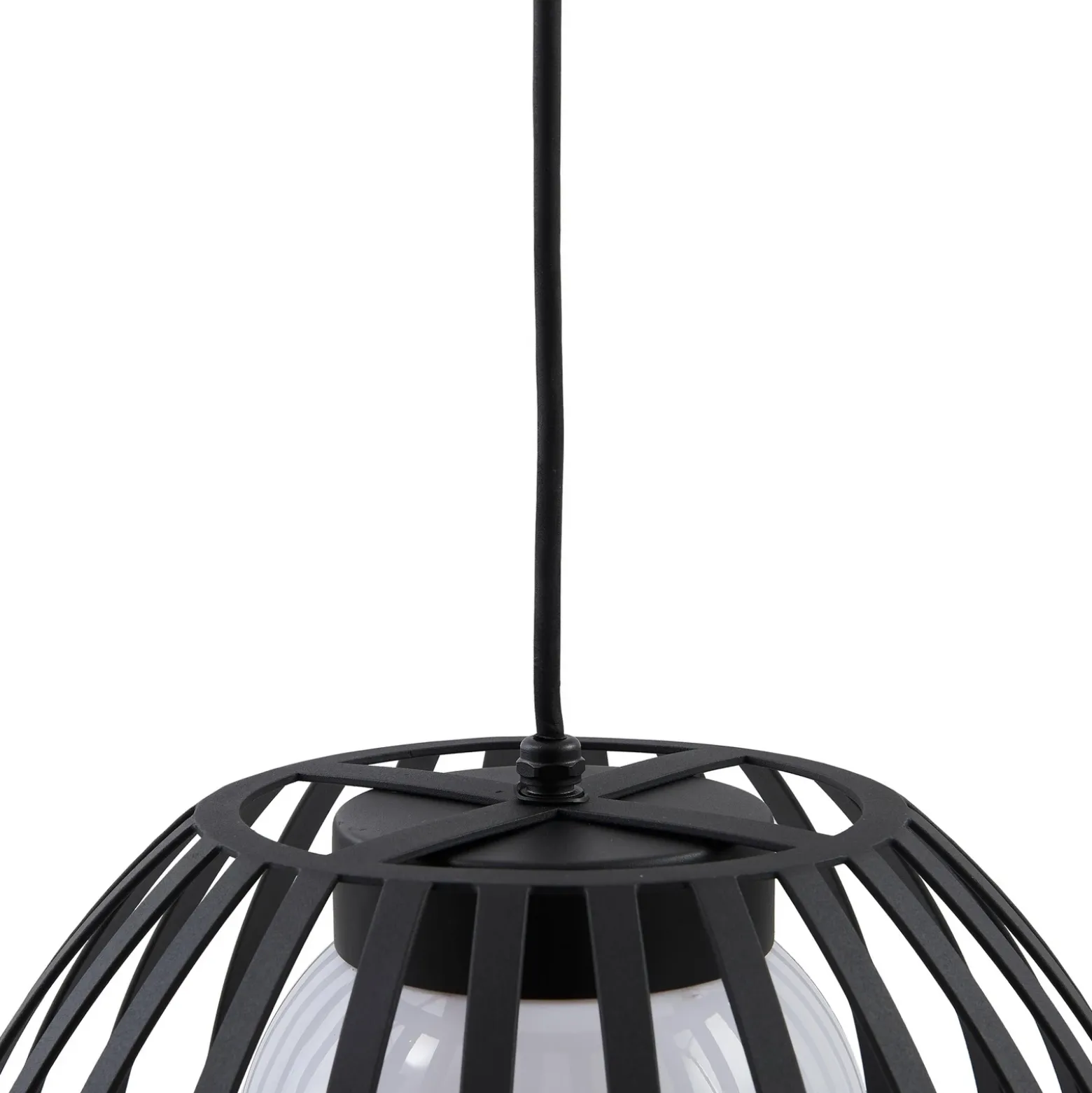 Lámpara colgante exterior Lucande Marrin, negra, metal, Ø 31 cm