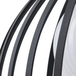 Lámpara colgante exterior Lucande Marrin, negra, metal, Ø 31 cm