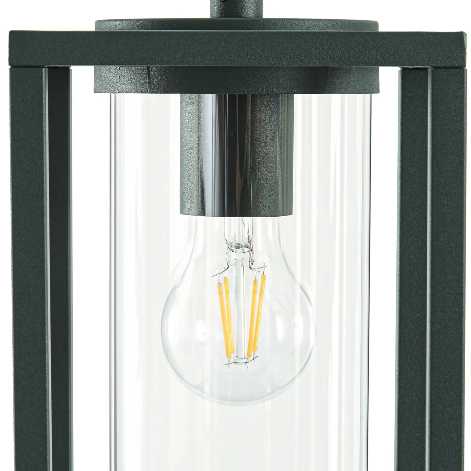 Lámpara colgante exterior Lucande Ferda, verde, IP44, cristal, E27