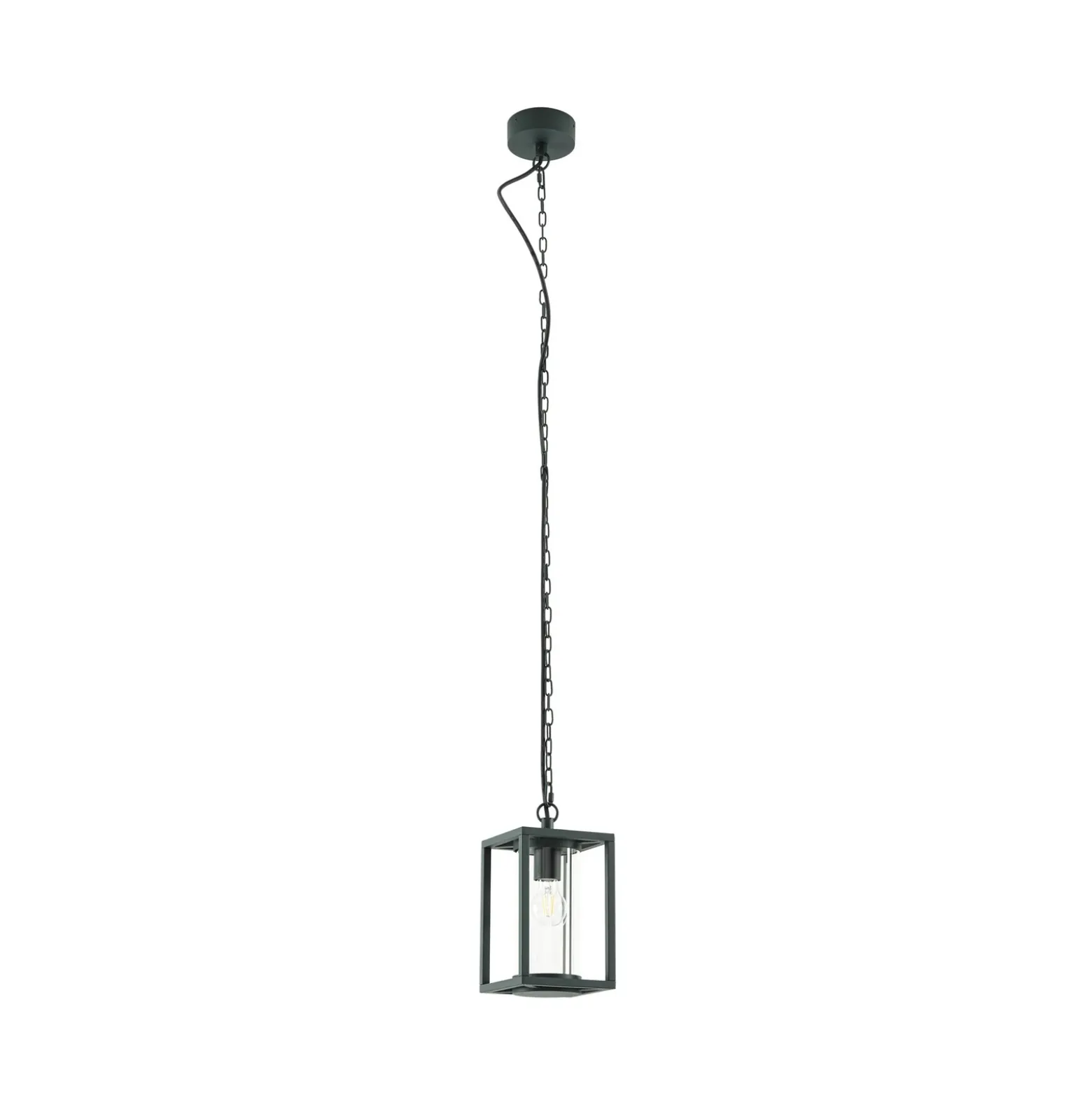 Lámpara colgante exterior Lucande Ferda, verde, IP44, cristal, E27