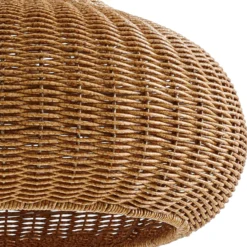 Lámpara colgante exterior Lucande Taniola, 1 luz, beige, ratán, IP44