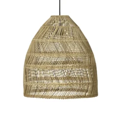 Lámpara colgante exterior Maja, ratán, Ø 45 cm, enchufe, IP44