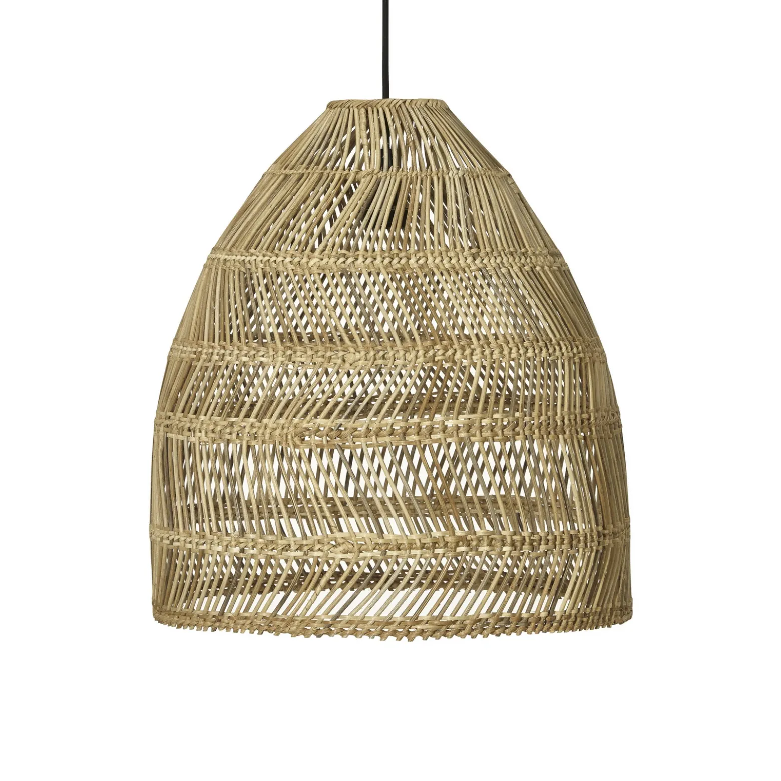 Lámpara colgante exterior Maja, ratán, Ø 45 cm, enchufe, IP44