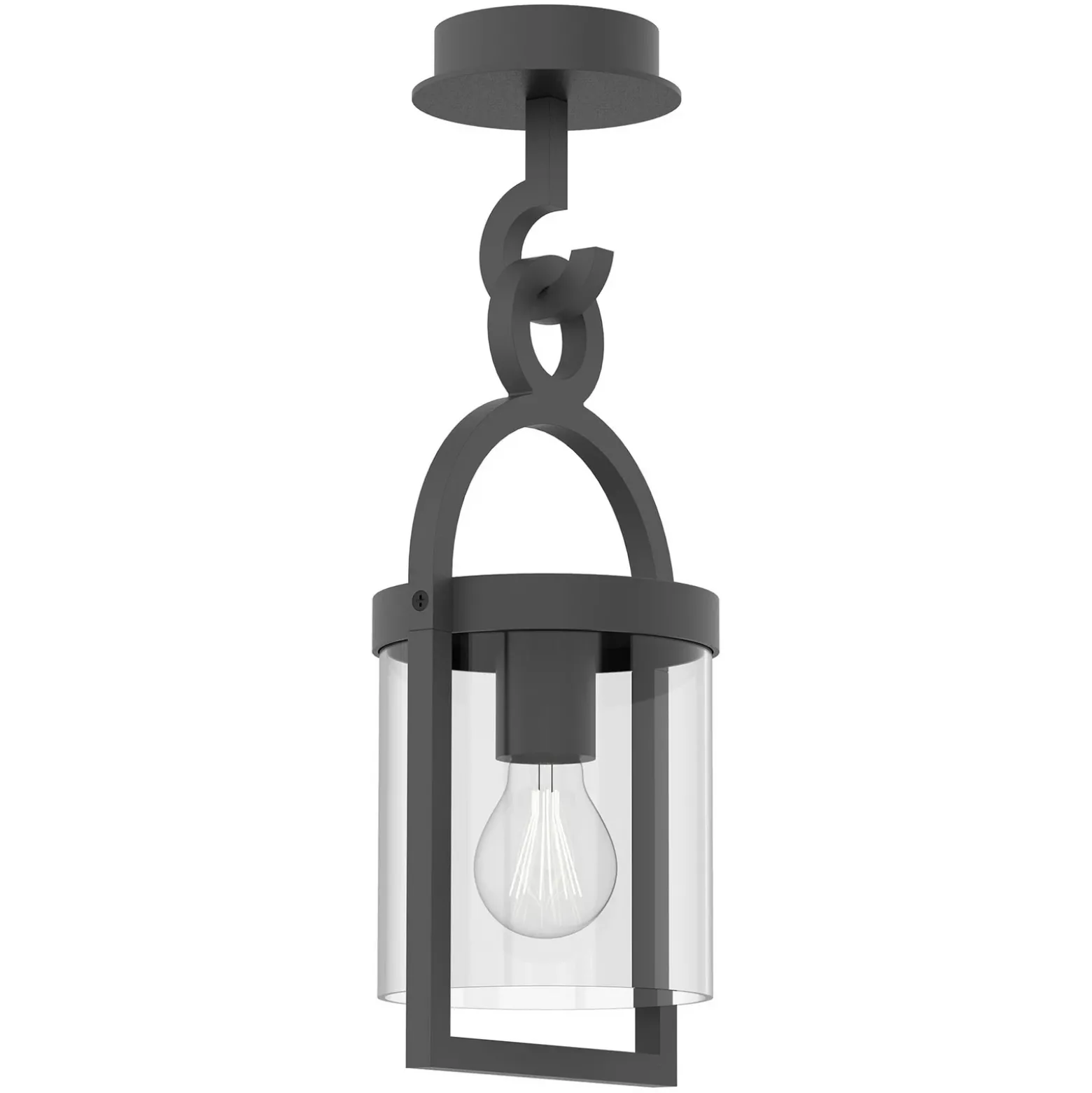 Lámpara colgante exterior Maya, gris oscuro, IP54, altura 44,5 cm