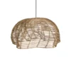 Lámpara colgante exterior Mayla, ratán natural, Ø 43 cm, enchufe IP44