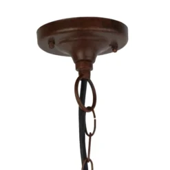 Lámpara colgante exterior Station, marrón óxido, Ø 22 cm, metal/vidrio