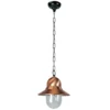 Lámpara colgante exterior Toscane, color cobre, suspensión negra