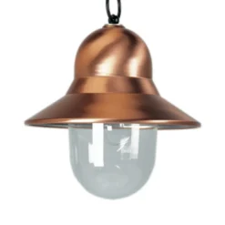 Lámpara colgante exterior Toscane, color cobre, suspensión negra