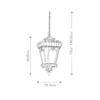 Lámpara colgante exterior Tournai, Ø 19 cm, bronce, aluminio, cristal
