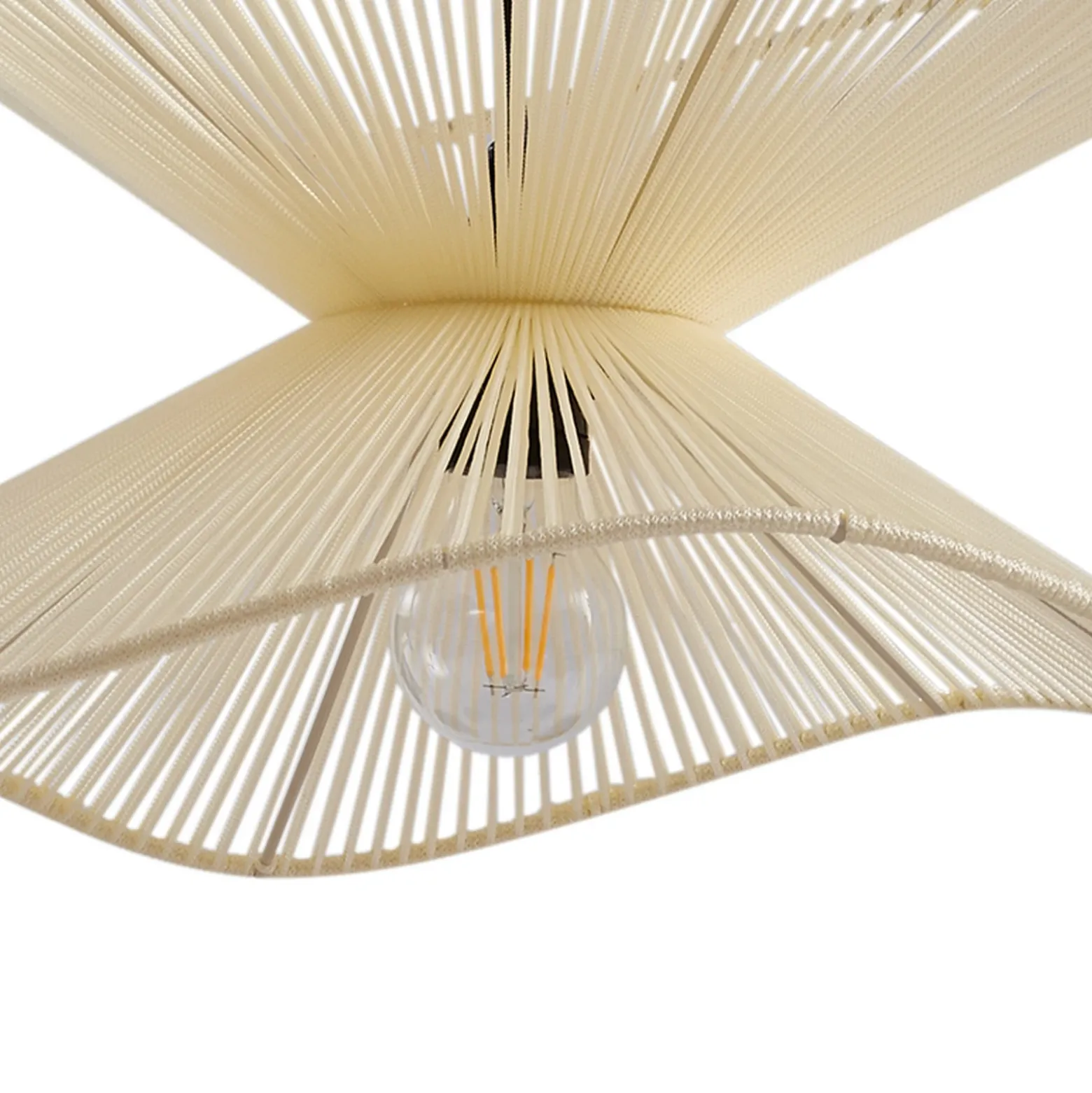 Lámpara colgante exterior Valdorin de Lindby, beige, algodón, IP44