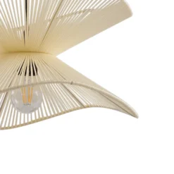 Lámpara colgante exterior Valdorin de Lindby, beige, algodón, IP44