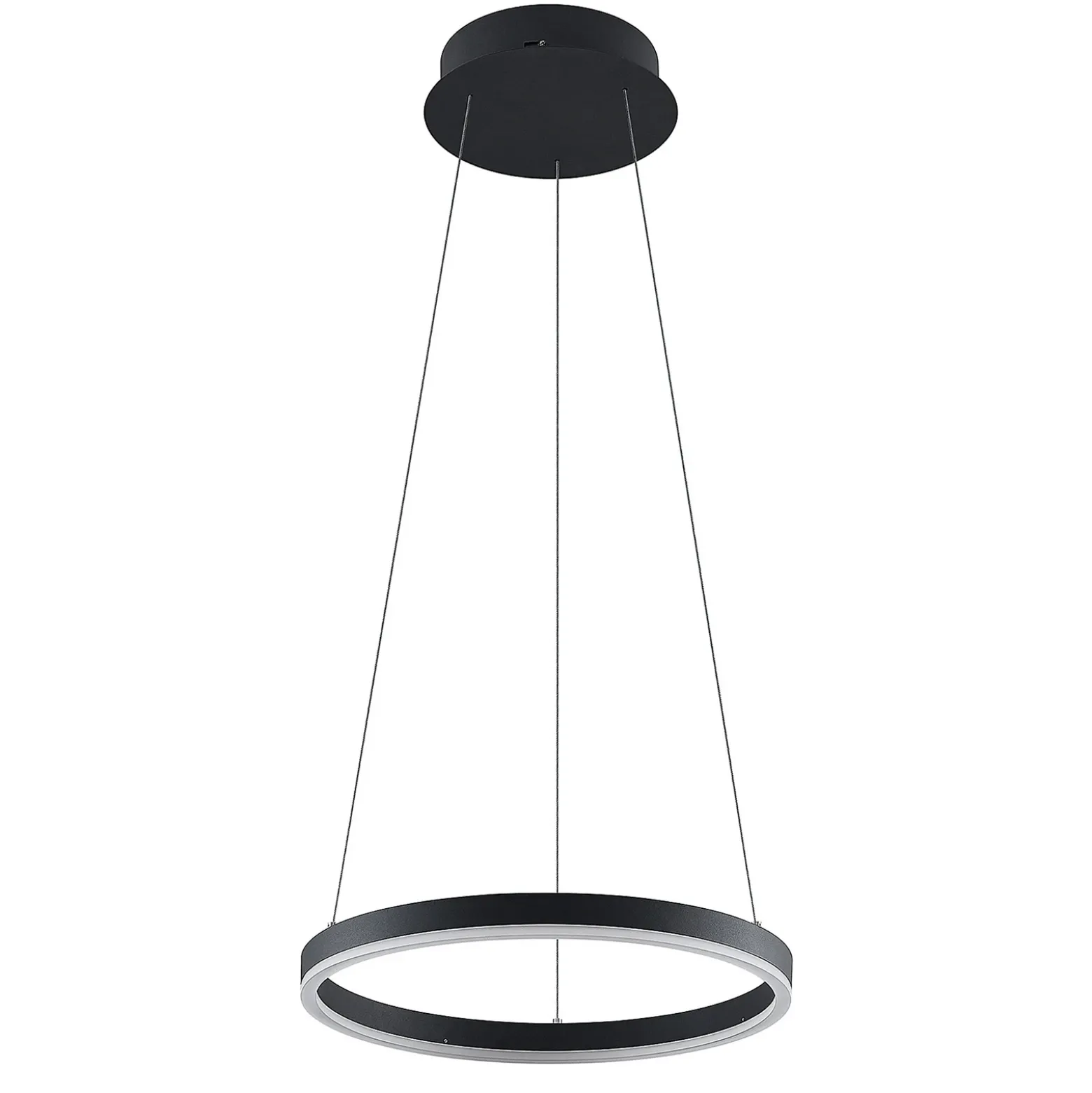 Lámpara colgante LED Arcchio Albiona, negra, 1 anillo, Ø 40 cm