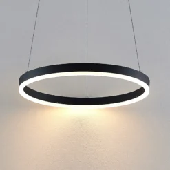 Lámpara colgante LED Arcchio Albiona, negra, 1 anillo, Ø 40 cm