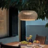 Lámpara colgante LED para exterior Perris de Bover, marrón/beige, Ø 47 cm